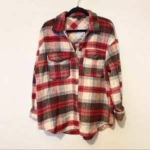 HYFVF NWOT Red Plaid Western Shacket Cowgirl Rodeo Americana Rustic Ranch